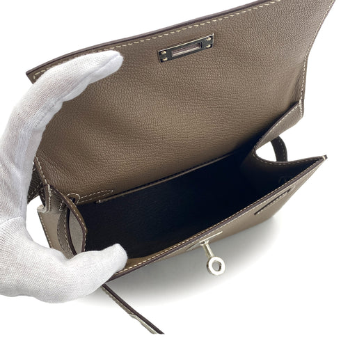 HERMES KELLY 20 SELLIER EN DESORDRE ETOUPE EPSOM SHOULDER BAG U PHW 90305224