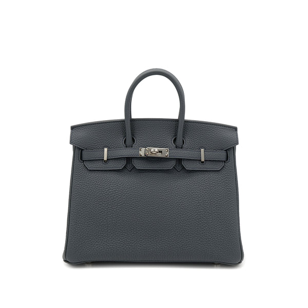 HERMES BIRKIN 25 GRIS MISTY TOGO HAND BAG W PHW 90305225