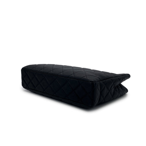 CHANEL VINTAGE MATELASSE CHAIN TOTE BAG BLACK CAVIAR SKIN 90305226