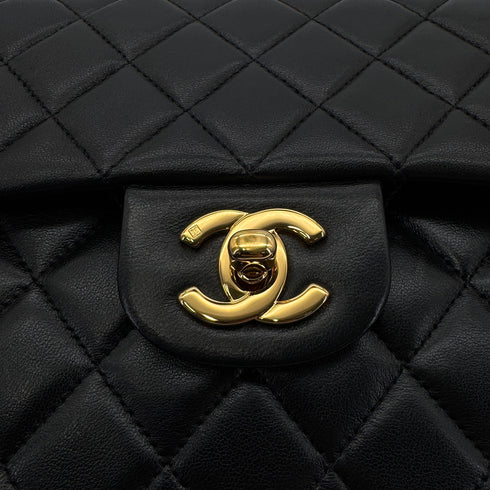 CHANEL VINTAGE CLASSIC FLAP SMALL CHAIN SHOULDER BAG BLACK LAMB SKIN 90305227
