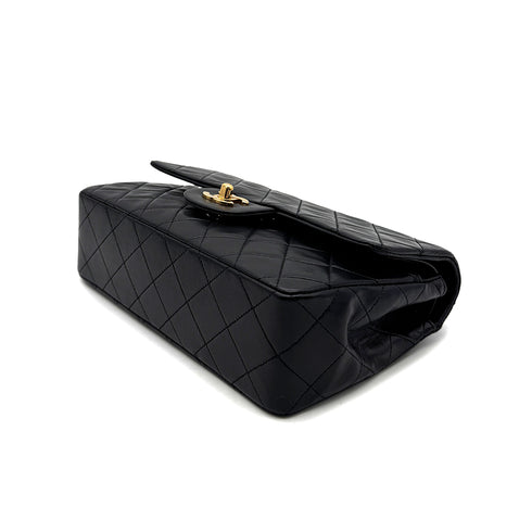 CHANEL VINTAGE CLASSIC FLAP SMALL CHAIN SHOULDER BAG BLACK LAMB SKIN 90305228