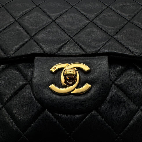 CHANEL VINTAGE CLASSIC FLAP SMALL CHAIN SHOULDER BAG BLACK LAMB SKIN 90305228