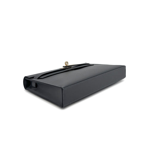 HERMES KELLY ELAN GRIS MISTY VEAU MADAME CLUTCH SHOULDER BAG K PGHW 90305229