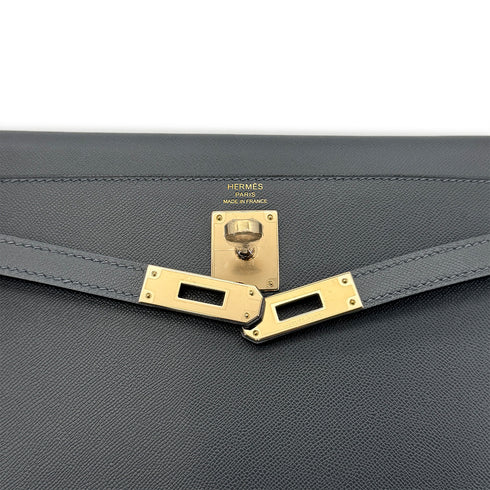 HERMES KELLY ELAN GRIS MISTY VEAU MADAME CLUTCH SHOULDER BAG K PGHW 90305229