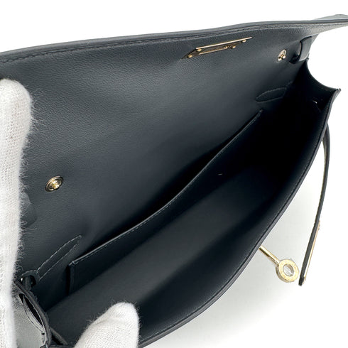 HERMES KELLY ELAN GRIS MISTY VEAU MADAME CLUTCH SHOULDER BAG K PGHW 90305229