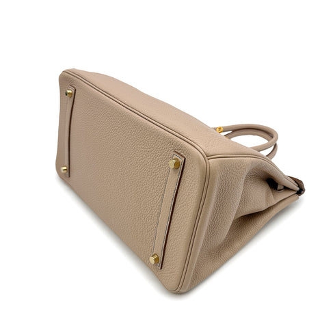 HERMES BIRKIN 35 VERSO ARGILE COBALT TAURILLON CLEMENCE HAND BAG □R GHW SPO 90305231