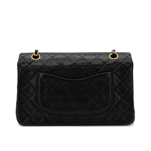 CHANEL VINTAGE CLASSIC FLAP MEDIUM CHAIN SHOULDER BAG BLACK LAMB SKIN 90305232