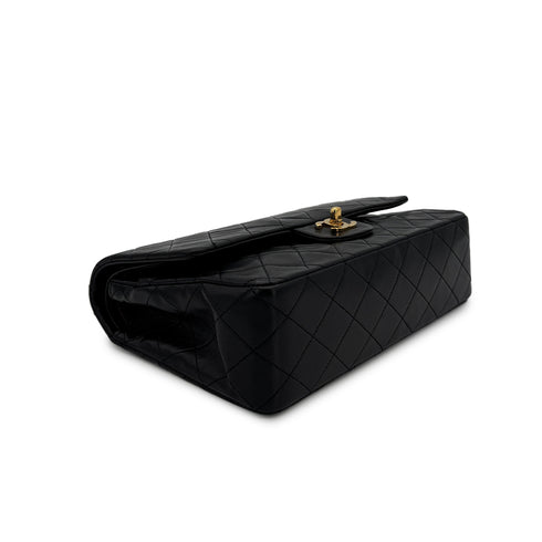 CHANEL VINTAGE CLASSIC FLAP MEDIUM CHAIN SHOULDER BAG BLACK LAMB SKIN 90305232