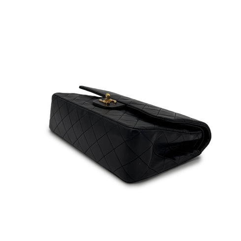 CHANEL VINTAGE CLASSIC FLAP MEDIUM CHAIN SHOULDER BAG BLACK LAMB SKIN 90305232