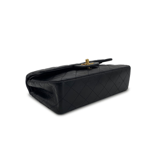 CHANEL VINTAGE CLASSIC FLAP SMALL CHAIN SHOULDER BAG BLACK LAMB SKIN 90305233