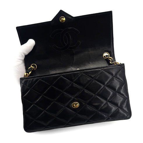 CHANEL VINTAGE MATELASSE BIG COCO CHAIN SHOULDER BAG BLACK LAMB SKIN 90305235 - PURPOSE