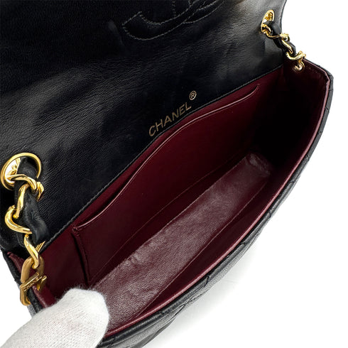 CHANEL VINTAGE MATELASSE BIG COCO CHAIN SHOULDER BAG BLACK LAMB SKIN 90305235 - PURPOSE