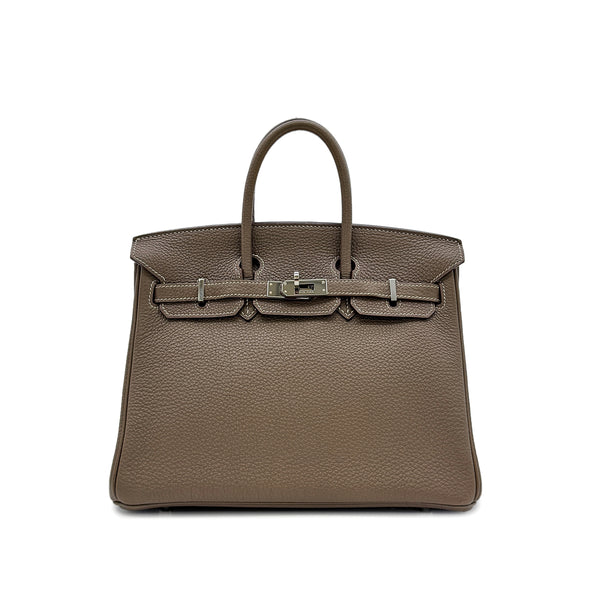 HERMES BIRKIN 25 ETOUPE TOGO HAND BAG □N PHW 90305237