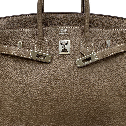 HERMES BIRKIN 25 ETOUPE TOGO HAND BAG □N PHW 90305237