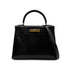 HERMES KELLY 28 SELLIER BLACK BOXCALF HAND SHOULDER BAG 〇A GHW 90305238
