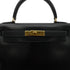 HERMES KELLY 28 SELLIER BLACK BOXCALF HAND SHOULDER BAG 〇A GHW 90305238