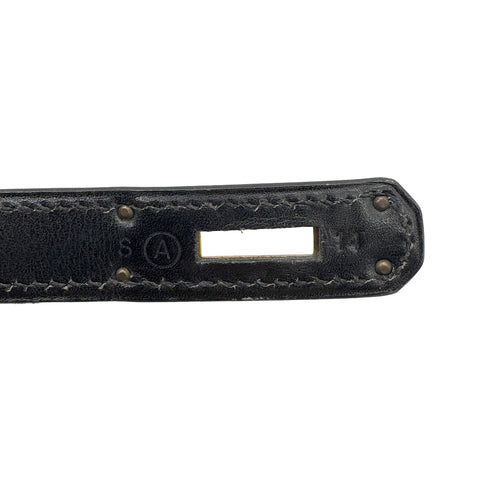 HERMES KELLY 28 SELLIER BLACK BOXCALF HAND SHOULDER BAG 〇A GHW 90305238