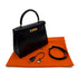 HERMES KELLY 28 SELLIER BLACK BOXCALF HAND SHOULDER BAG 〇A GHW 90305238