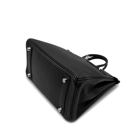 HERMES BIRKIN 25 BLACK TOGO HAND BAG □I PHW 90305241