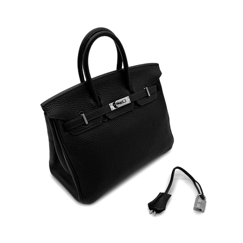 HERMES BIRKIN 25 BLACK TOGO HAND BAG □I PHW 90305241