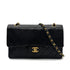 CHANEL VINTAGE CLASSIC FLAP MEDIUM CHAIN SHOULDER BAG BLACK LAMB SKIN 90305376