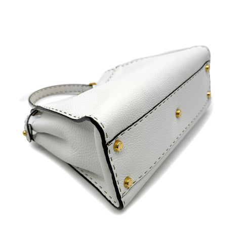 FENDI PEEKABOO REGULAR SELLERIA HAND SHOULDER BAG LEATHER WHITE 8BN290 90305461