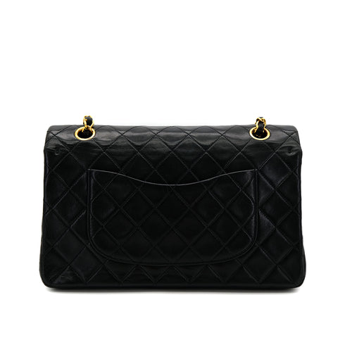 CHANEL VINTAGE CLASSIC FLAP MEDIUM CHAIN SHOULDER BAG BLACK LAMB SKIN 90305464 - PURPOSE