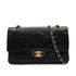 CHANEL VINTAGE CLASSIC FLAP MEDIUM CHAIN SHOULDER BAG BLACK LAMB SKIN 90305467 - PURPOSE