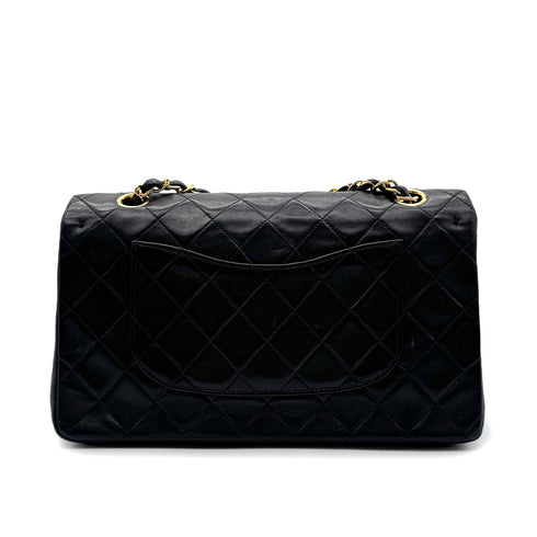 CHANEL VINTAGE CLASSIC FLAP MEDIUM CHAIN SHOULDER BAG BLACK LAMB SKIN 90305467 - PURPOSE