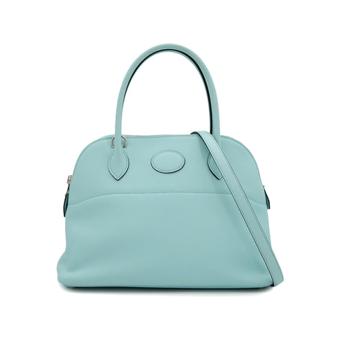 HERMES BOLIDE 27 BLEU ZEPHYR SWIFT HAND SHOULDER BAG A PHW 90305469 - PURPOSE