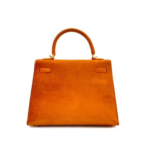 HERMES KELLY 25 SELLIER ORANGE DOBLIS HAND SHOULDER BAG □J GHW 90305470