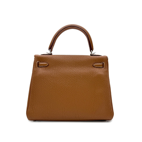 HERMES KELLY 25 RETOURNE GOLD TOGO HAND SHOULDER BAG □M PHW 90305881