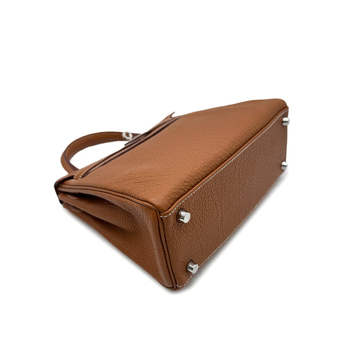 HERMES KELLY 25 RETOURNE GOLD TOGO HAND SHOULDER BAG □M PHW 90305881