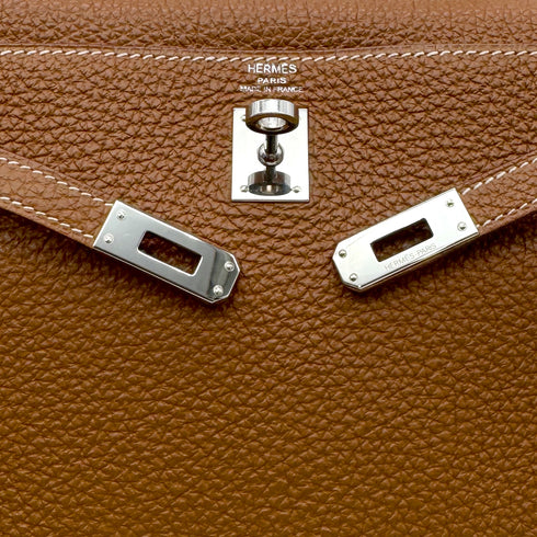 HERMES KELLY 25 RETOURNE GOLD TOGO HAND SHOULDER BAG □M PHW 90305881