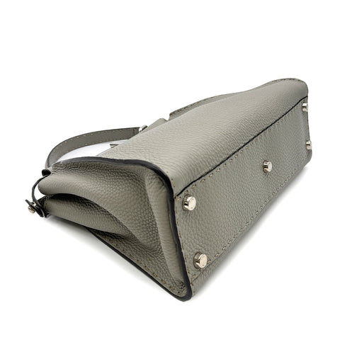 FENDI PEEKABOO REGULAR SELLERIA HAND SHOULDER BAG LEATHER GRAY 8BN226 90305473