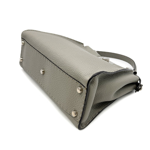 FENDI PEEKABOO REGULAR SELLERIA HAND SHOULDER BAG LEATHER GRAY 8BN226 90305473