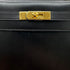 HERMES KELLY 28 SELLIER BLACK BOXCALF HAND SHOULDER BAG 〇U GHW 90306558 - PURPOSE