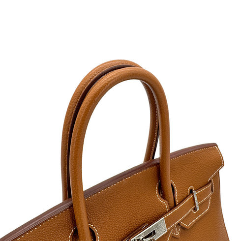 HERMES BIRKIN 30 GOLD TOGO HAND BAG □F PHW 90305666 - PURPOSE
