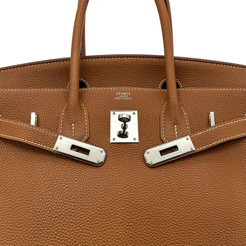 HERMES BIRKIN 30 GOLD TOGO HAND BAG □F PHW 90305666 - PURPOSE
