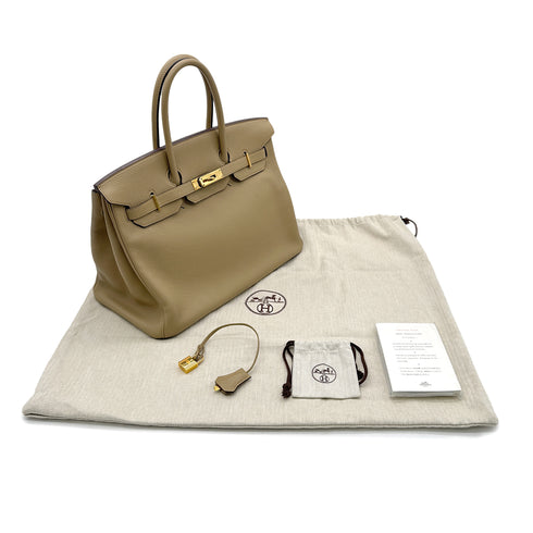 HERMES BIRKIN 35 POUSSIERE TOGO HAND BAG □L GHW 90305667 - PURPOSE