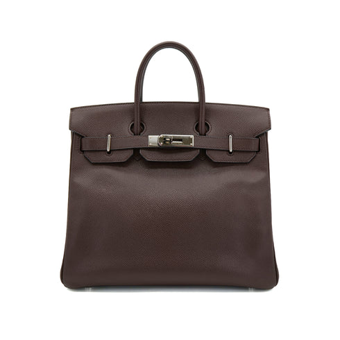 HERMES HAUT A COURROIES 28 CHOCOLAT EPSOM HAND BAG □J PHW 90305673 - PURPOSE