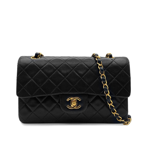 CHANEL VINTAGE CLASSIC FLAP SMALL CHAIN SHOULDER BAG BLACK LAMB SKIN 90305675 - PURPOSE