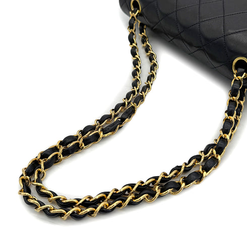 CHANEL VINTAGE CLASSIC FLAP SMALL CHAIN SHOULDER BAG BLACK LAMB SKIN 90305675 - PURPOSE