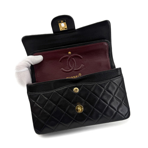 CHANEL VINTAGE CLASSIC FLAP SMALL CHAIN SHOULDER BAG BLACK LAMB SKIN 90305675 - PURPOSE