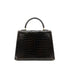 HERMES KELLY 25 SELLIER DARK BROWN POROSUS CROCODILE HAND SHOULDER BAG □C GHW 90305676