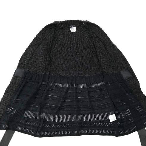 CHANEL VINTAGE COCO BUTTON RACE KNIT CARDIGAN BLACK ALPACA 38 07A RTW 90305677