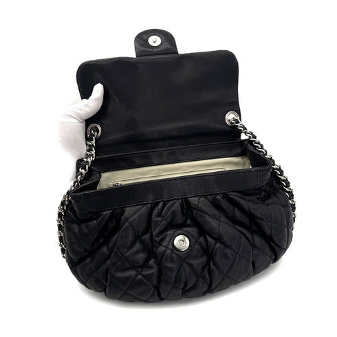 CHANEL MATELASSE COCOMARK ROUND CHAIN SHOULDER BAG BLACK LEATHER 90305895 - PURPOSE
