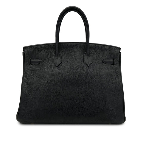 HERMES BIRKIN 35 BLACK TAURILLON CLEMENCE HAND BAG □K GHW 90305897 - PURPOSE