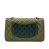 CHANEL CLASSIC FLAP MEDIUM CHAIN SHOULDER BAG TRICOLOR KAHKI PINK DARK GREEN LAMB SKIN 90305898