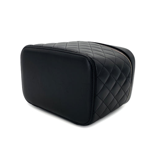 CHANEL MATELASSE VANITY HAND BAG BLACK LAMB SKIN 90305899